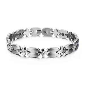 Stainless Steel Trendy Silver Plated Zircon Unisex Chain & Link Bracelets/Bangles for Anniversary Wholesale