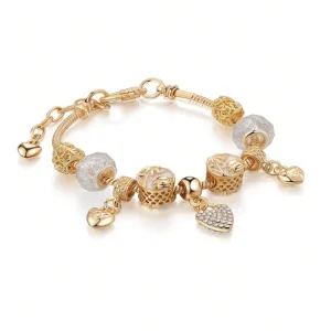 18k Gold Plated Stainless Steel Gemstone Bracelet for Women